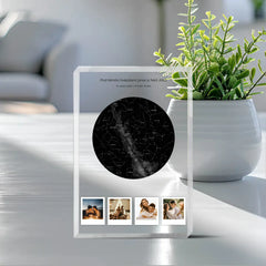 Hvězdná mapa 4 polaroid fotografie Akrylový Blok