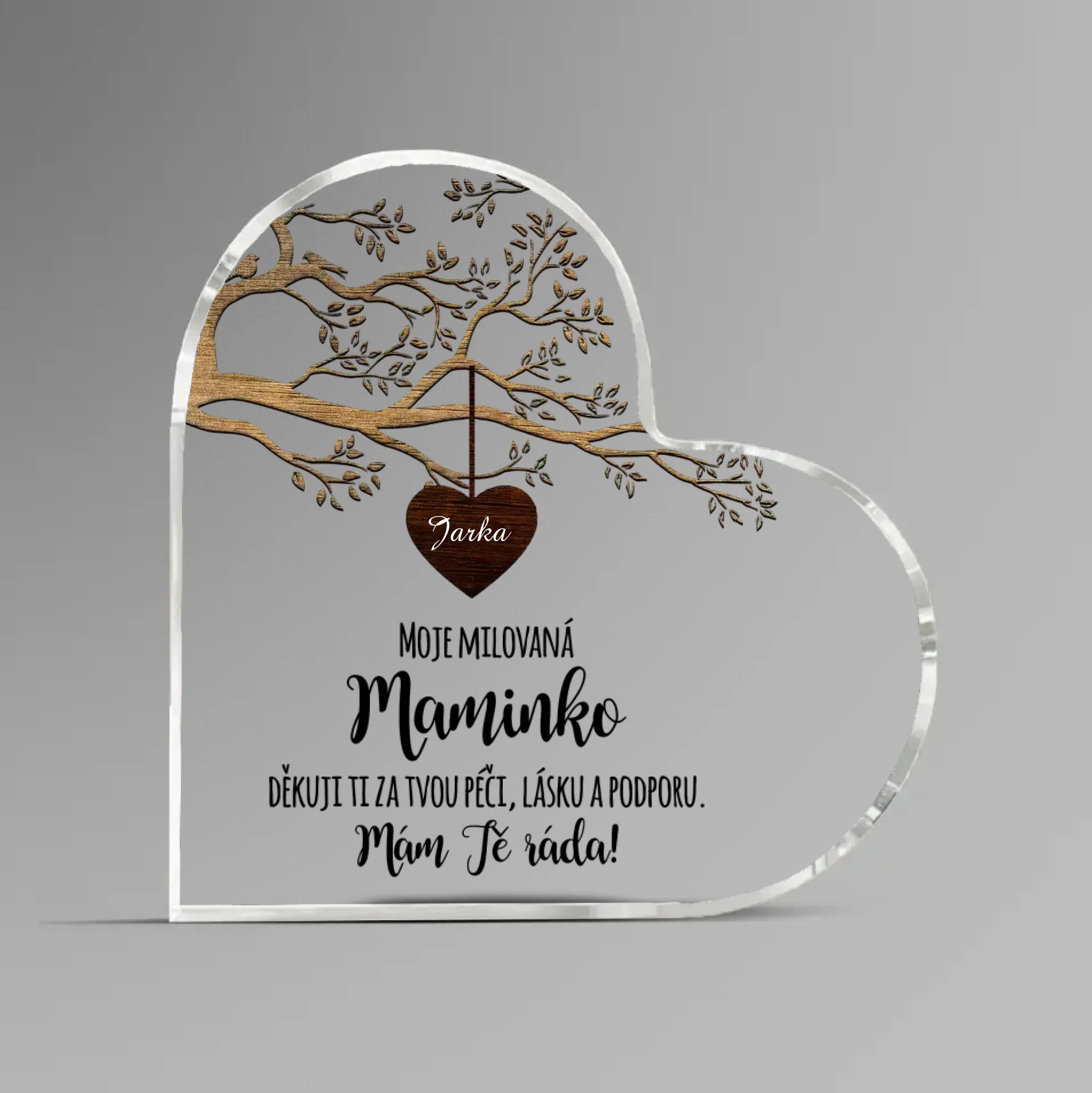Akrylový plak Moje milovaná maminko hnědý strom 1-8 dětí