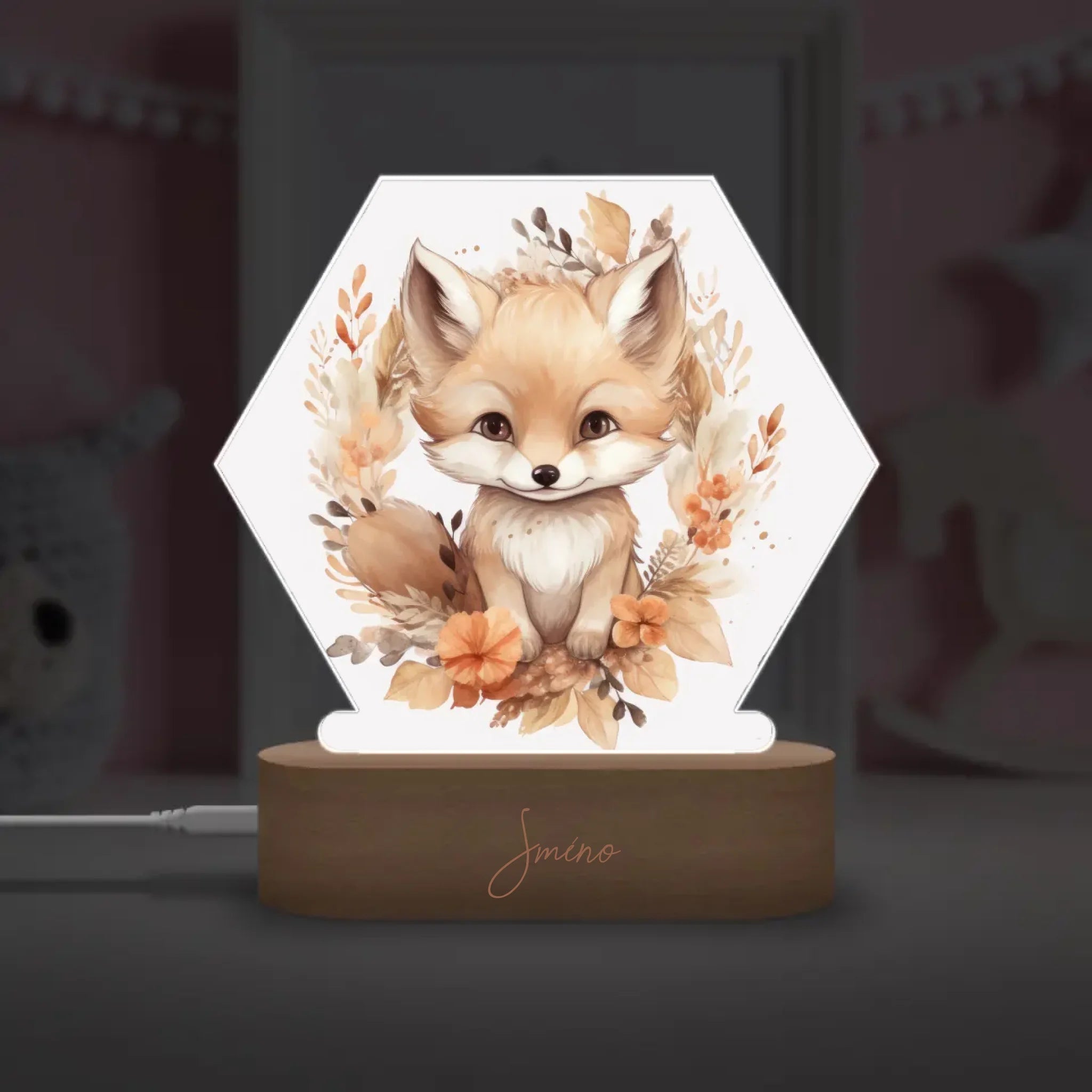 Lampa se zvířátky v květinách