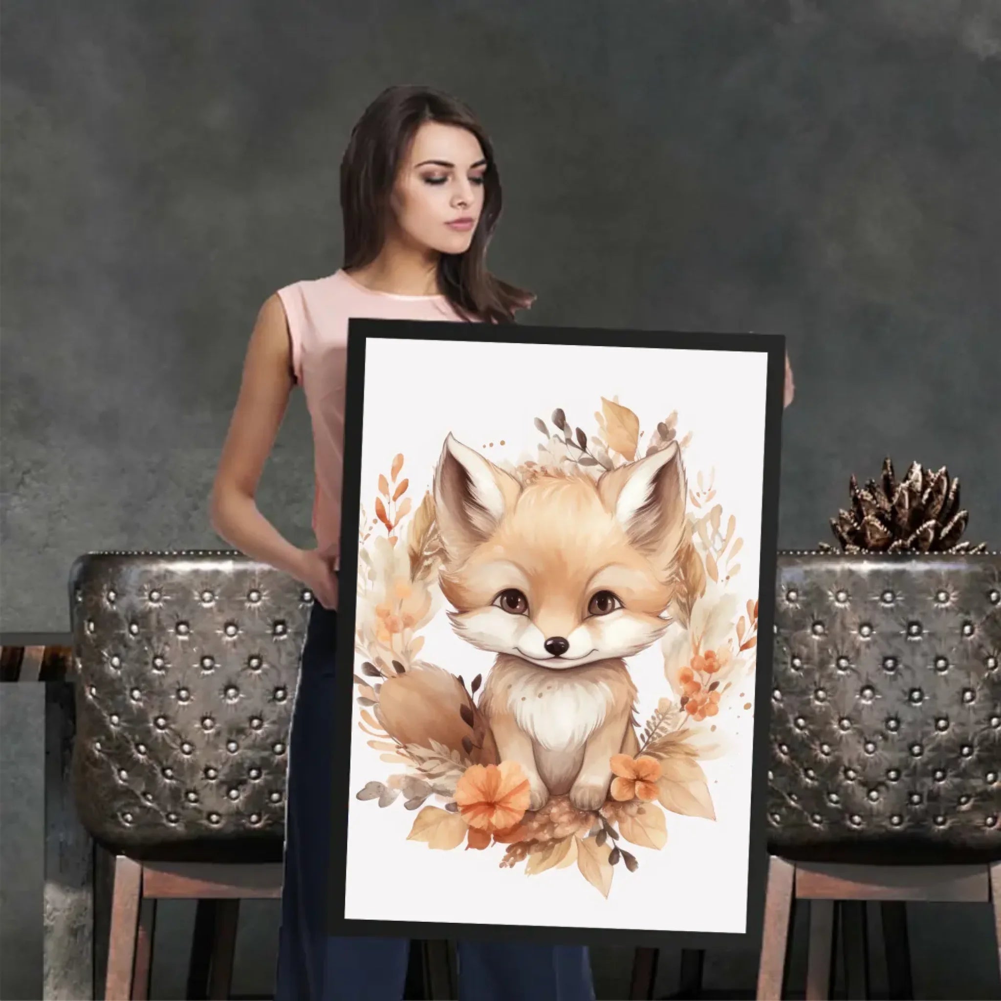 Dětské plakáty se zvířátky v květinách