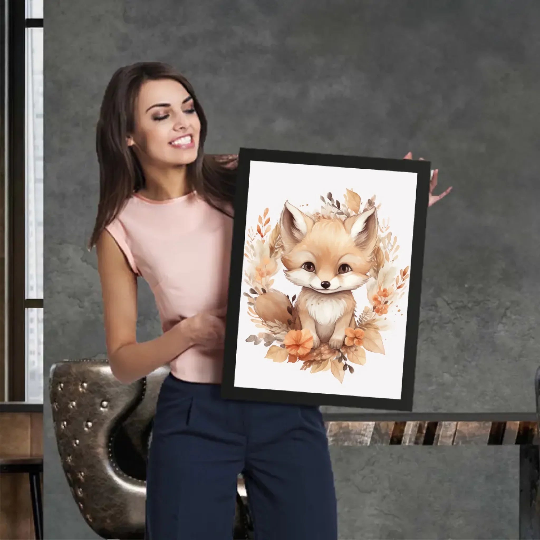 Dětské plakáty se zvířátky v květinách